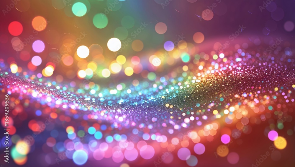 Poster colorful abstract background with vibrant bokeh lights creating a shimmering effect