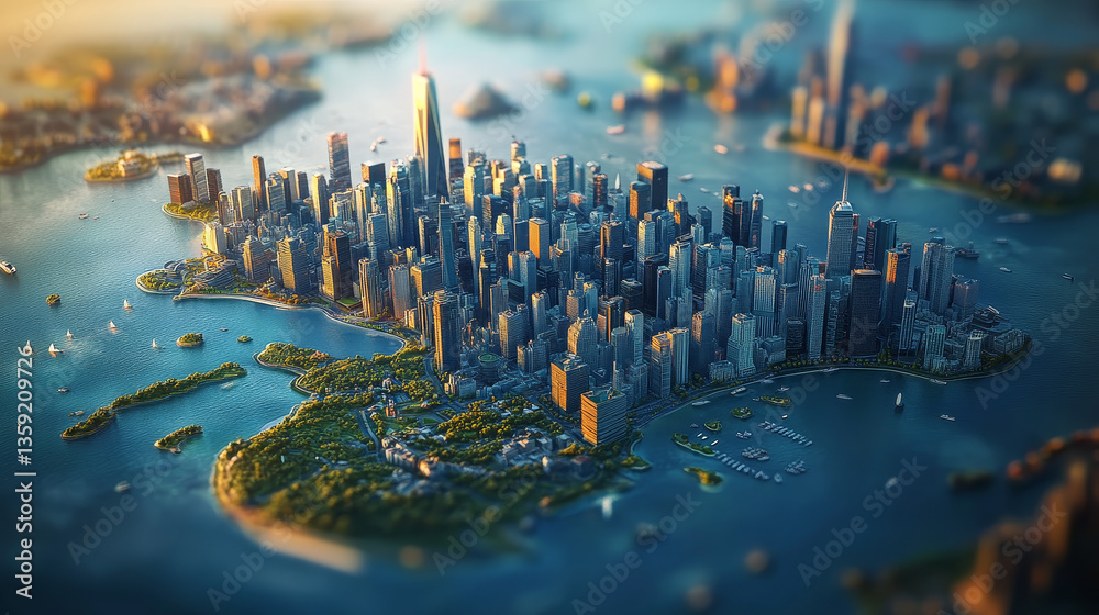 Poster technological innovation. map of continents with points of largest agglomerations. hud element. 3d i