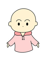 人物シンプルイラスト　赤色