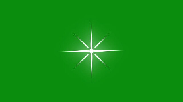 Glowing Stars Sparkle on a Green Screen Background for Overlays