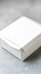 Blank White Square Cardboard Gift Box Mockup
