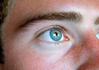 Obraz premium A close up image of a person with blue eyes