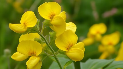 Fototapeta premium Vibrant Yellow Flowers Close Up Nature Photography