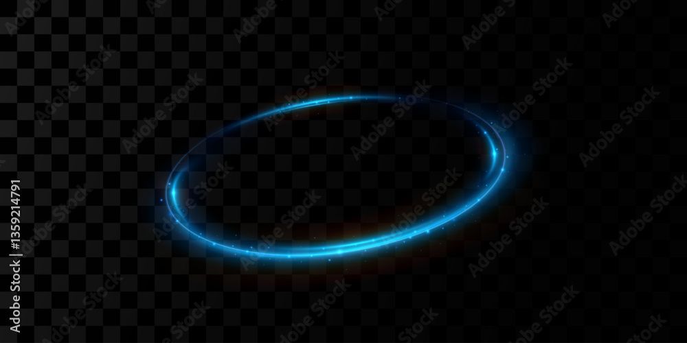 Wall mural glowing blue spiral. circle abstract lines effect. rotating shiny rings. glowing circular lines. glo