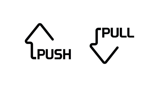 Pull and push vector sign	