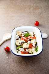 Roasted vegetable salad with Feta cheese