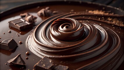 Tasty chocolate paste as background, closeup view