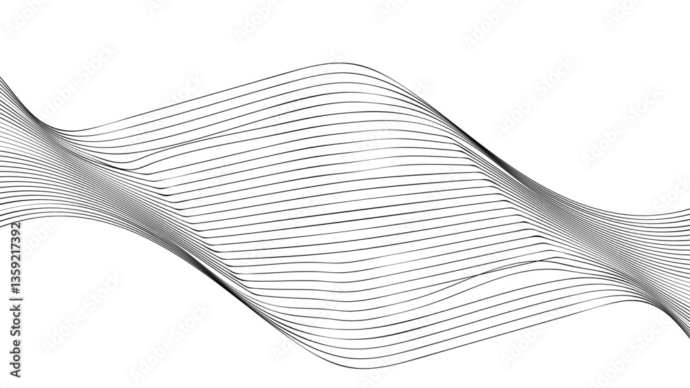 Canvas Prints abstract wavy line. wavy line horizontal divider outline minimalist art, thin line wavy abstract vec