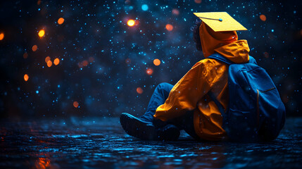 Concept of Online education. man uses Online education training and e-learning webinars on the internet for personal development and professional qualifications. Digital courses to develop new skills.