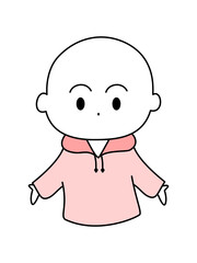 人物シンプルイラスト　赤色