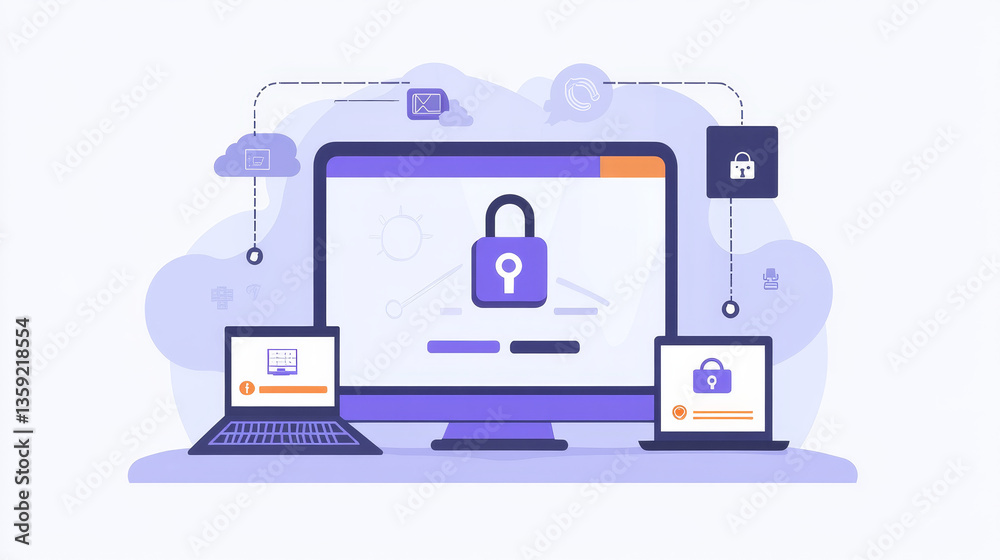 Poster virtual private network. abstract network technology. crypto-cybersecurity of neural networks. digit