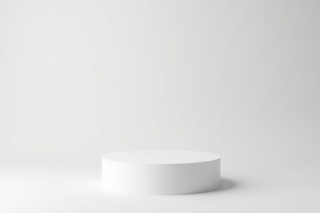 Blank pedestal display on white background with cylinder stand, perfect for showcasing products or artwork,  minimalist design,  pedestal
