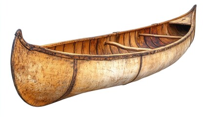 Birch Canoe: Vintage Indigenous Leather Shoe Elevated on White Platform