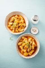 Chicken ragout with pineapple