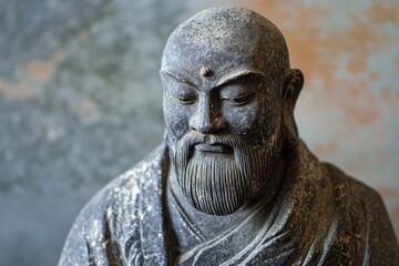 Bodhidharma: Ancient Statuette Symbolizing Concentration in Asian Art and Meditation Practices
