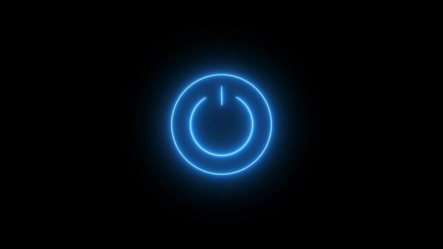 Power button icon animation. Power off and on button.