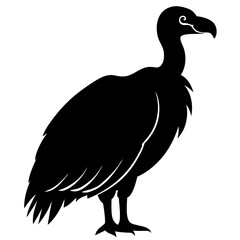 vulture bird black silhouette vector, Simple silhouette Design vector icon with white background. Wild bird