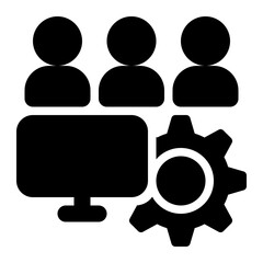 Teamwork, Business Teamwork, Collaboration Glyph Solid Icon
