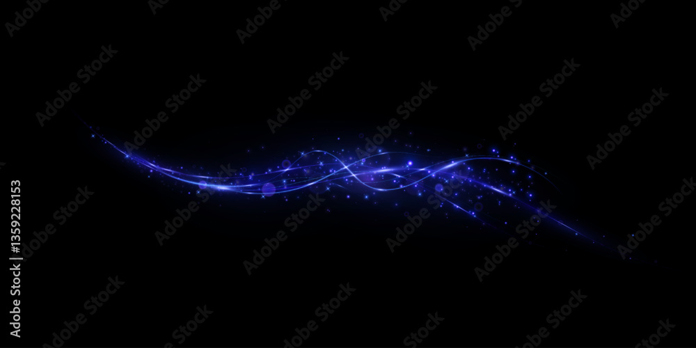 Wall mural bstract lines.neon lines of speed and fast wind. effect of moving at the speed of light. blue glow e