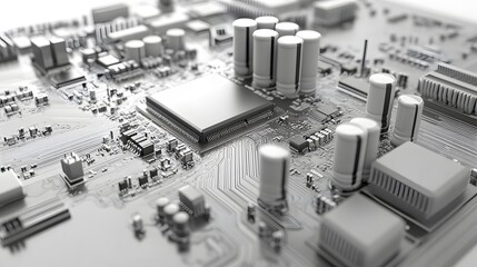 Fototapeta premium High-Tech Circuit Board Microchip Technology