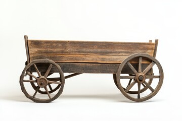 Fototapeta premium An old wooden cart sits in front of a plain white background