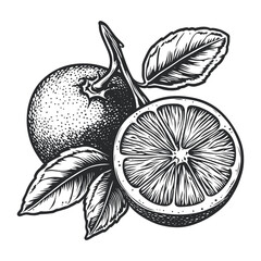 Citrus orchard illustration drawing citrus vector