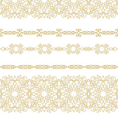 Ornate set decorative ribbon. Elegant element for design