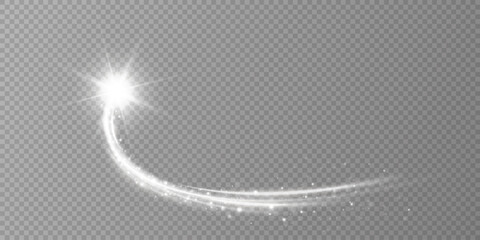 
Sparkling translucent comet bokeh. Special white Christmas effect on transparent background