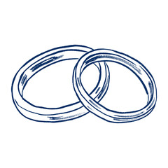 Fototapeta premium A couple of wedding diamond rings illustration design blue vector