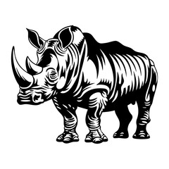 Fototapeta premium Rhino illustration wildlife graphic vector