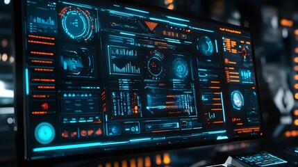 Obraz premium Futuristic Technology Interface Display