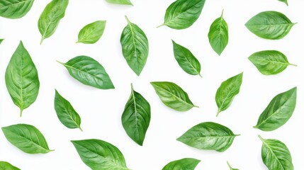 Fresh Basil Leaves Pattern