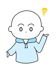 閃くシンプル人物イラスト　青色