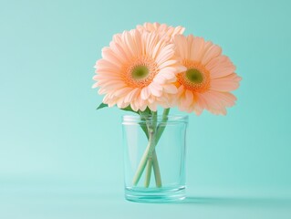 Fototapeta premium Gerbera daisies in a glass vase