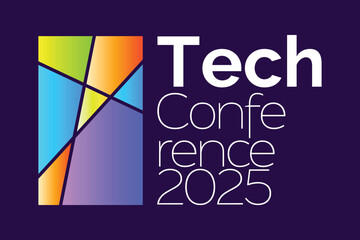 Logo Tech Conference. Colorful Logo Template