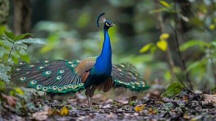 Obraz premium Vibrant Peacock Display