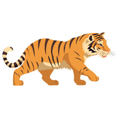 Fototapeta premium Tiger running tiger illustration wildlife vector