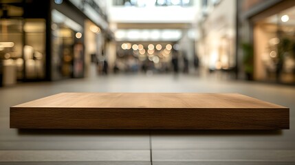 Obraz premium Wooden Display Stand in Modern Shopping Mall