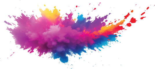 A Modern and Colorful Aquarelle Art Piece Featuring Explosive Watercolor Streaks, Splashes, and Brush Marks on a White Canvas, Creating a Dynamic and Playful Splash Effect.
