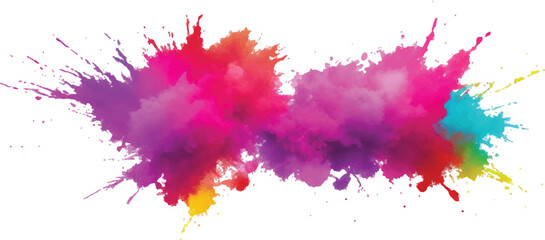 A Bright, Stunning Watercolor Painting of Abstract Stains and Splashes in Rich, Vibrant Colors, Enhanced by Bold Brush Strokes on a Pure White Background for a Contemporary Look.
