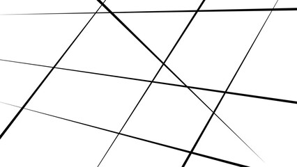 Chaotic abstract line background. Random geometric line seamless pattern. Black outline monochrome texture. Vector illustration.
