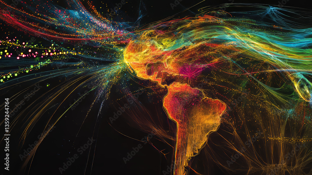 Poster wireless technologies, cryptography, cyberspace, neural network 3d illustration. big data concept. g
