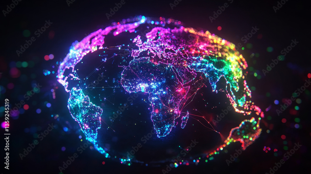 Poster wireless technologies, cryptography, cyberspace, neural network 3d illustration. big data concept. g