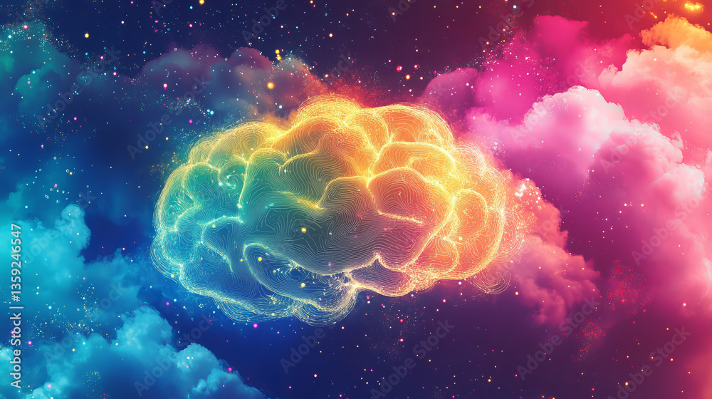 Poster big data and cybersecurity 3d illustration. neural network and cloud technologies. global database a