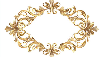 gold beautiful decorative vintage frame for your design. Gold frame on a dark background. Space for your text.