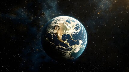 Obraz premium earth from space stunning planet view galaxy background
