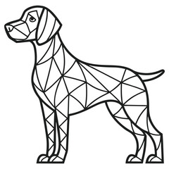 Geometric Vizsla Silhouette Modern Polygonal Dog Breed on White Ground