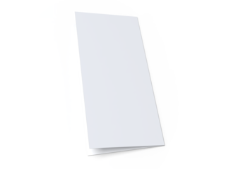 Bi fold, two panel fold, open leaflet mockup template isolated on background. Blank paper template, flyer, wedding invitation, postcard, thank you card, notecards, notepad, greeting card, brochure