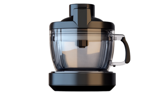 Precision in the Kitchen: Sleek food processor, the epitome of culinary efficiency and modern kitchen appliance, showcasing its innovative design and functionality.