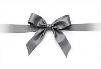 A silky smooth ribbon, tied in a classic bow, rests gracefully against a crisp white backdrop